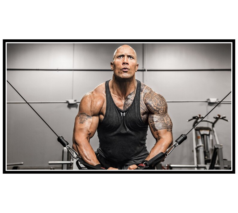 Dwayne Johnson Fitness Poster Print and Canvas Print Etsy