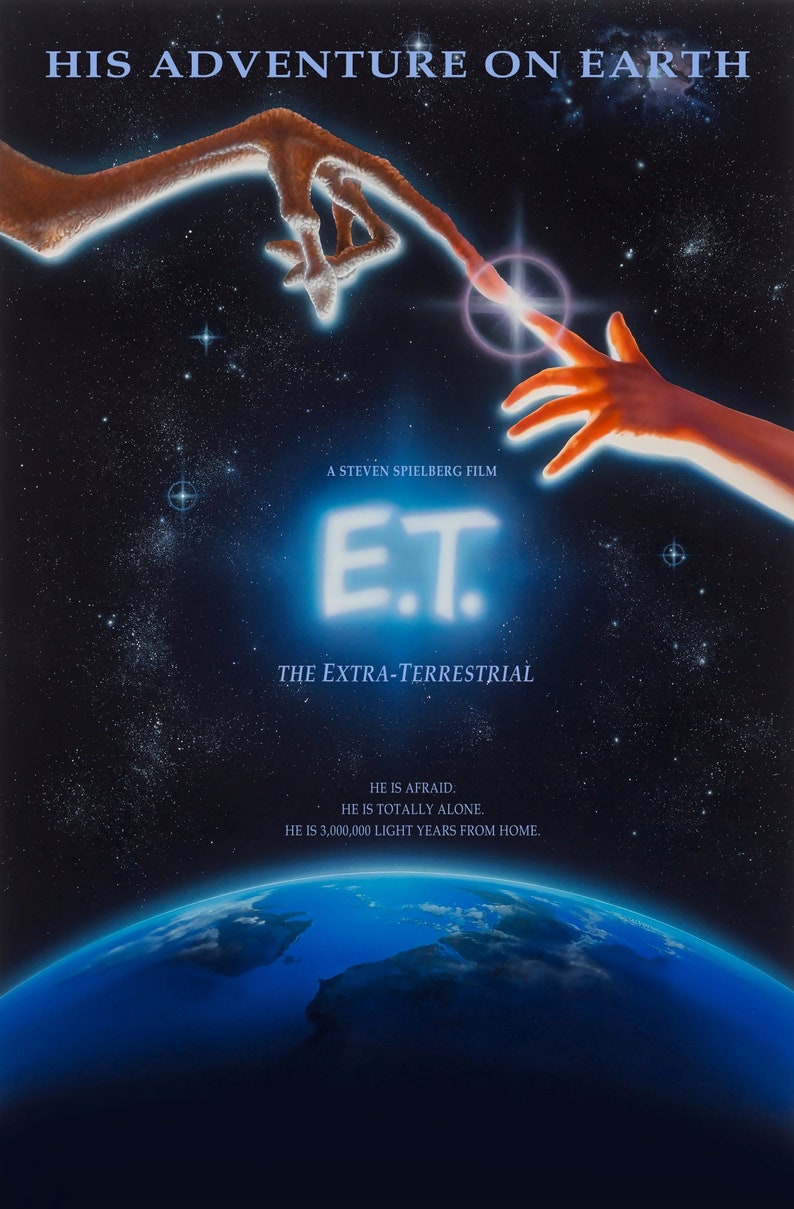 E.T Movie Poster Print and Canvas Print