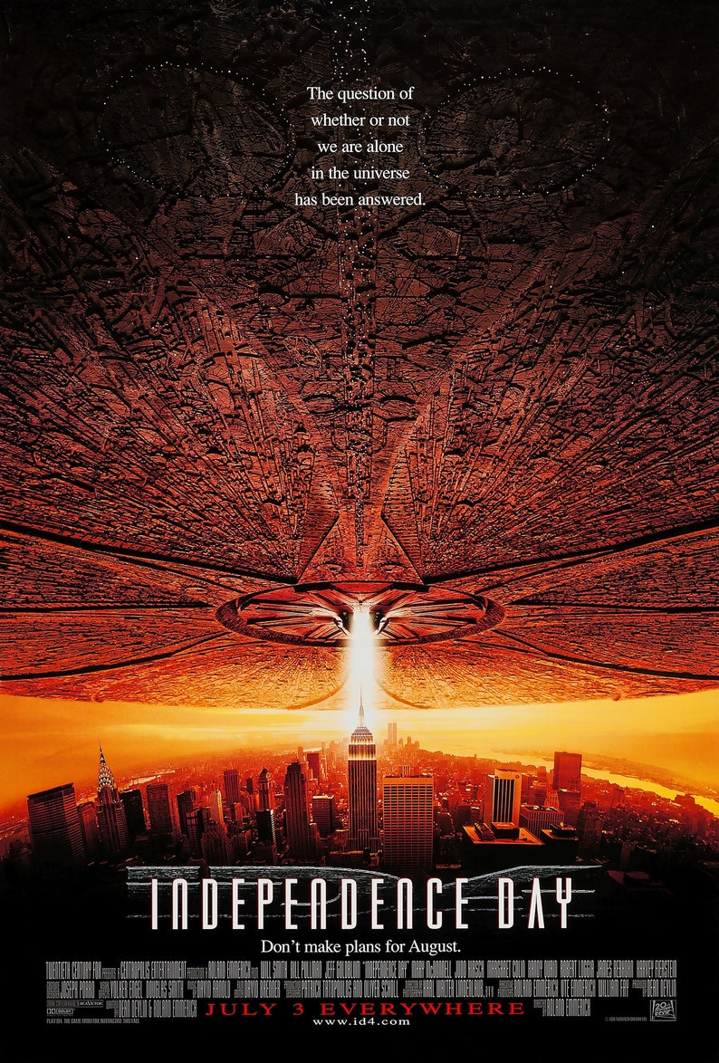 Independence Day Movie Poster Print and Canvas Print Etsy