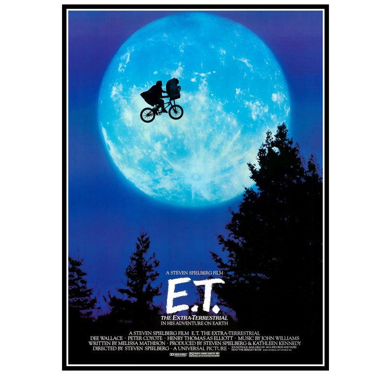 E.T Movie Poster Print and Canvas Print