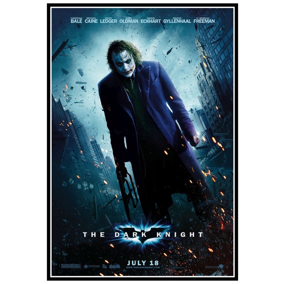 JOKER Poster Canvas Heath Ledger Batman Dark Knight Movie Movie Art Print JOKER Poster Canvas Heath Ledger Batman Dark Knight Movie Movie Art Print