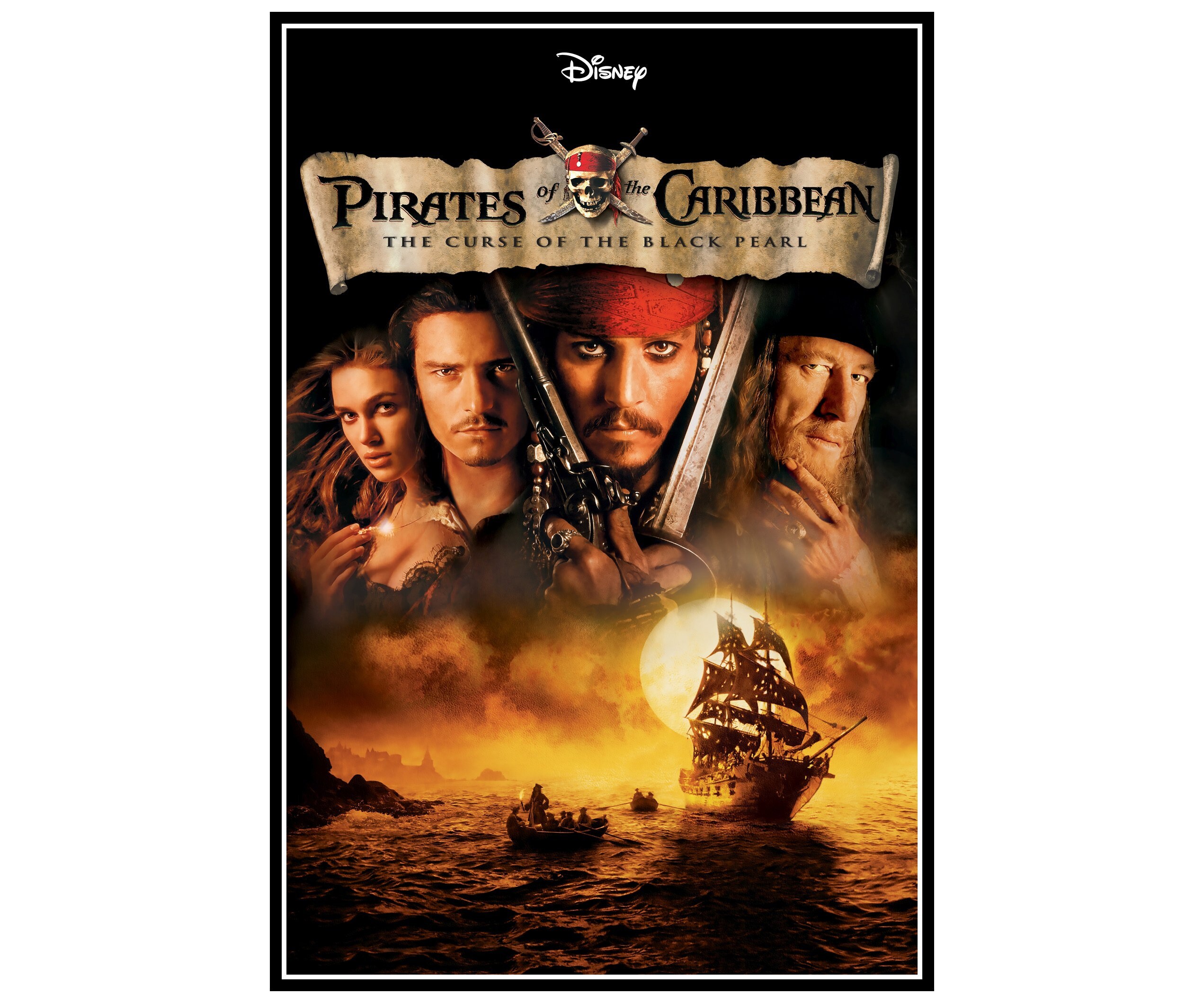 Pirates of The Caribbean Curse Of The Black Pearl Movie Poster Etsy