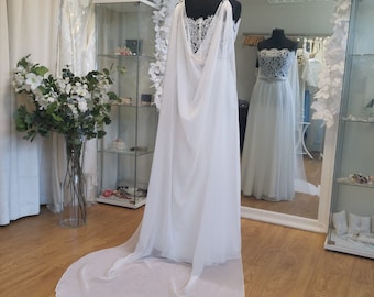 ROSE bridal caplet cape cover up bridal separates wedding wrap removable train detachable shawl