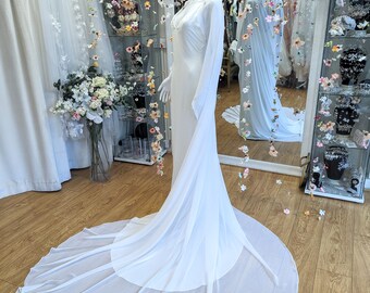 ABE bridal caplet cape cover up bridal separates wedding wrap removable train detachable shawl