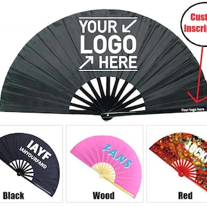 Custom Fan Foldable Personalized Picture handheld fan. Bamboo or Plastic Fan For Raves Clacks Festival BEST PRICE message for bulk order image 1