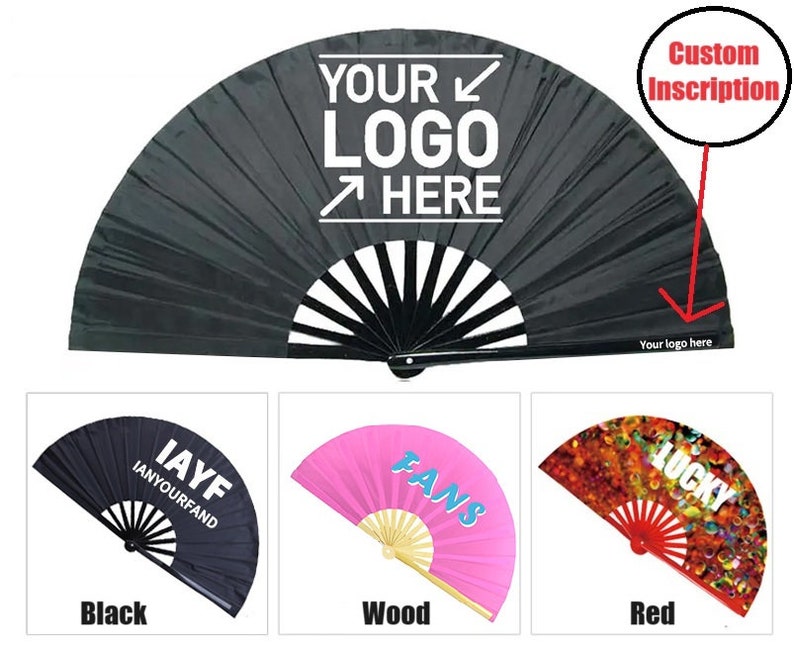 Custom Fan Foldable Personalized Picture handheld fan. Bamboo or Plastic Fan For Raves Clacks Festival BEST PRICE message for bulk order image 1