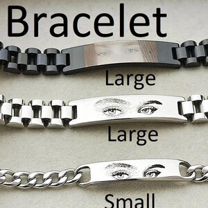 Personalized Lover Eyes Picture Bracelet – Custom Engraved Couple Matching Bracelet For Men, Gift For Her - View #4