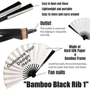 Custom Fan Foldable Personalized Picture handheld fan. Bamboo or Plastic Fan For Raves Clacks Festival BEST PRICE message for bulk order image 2