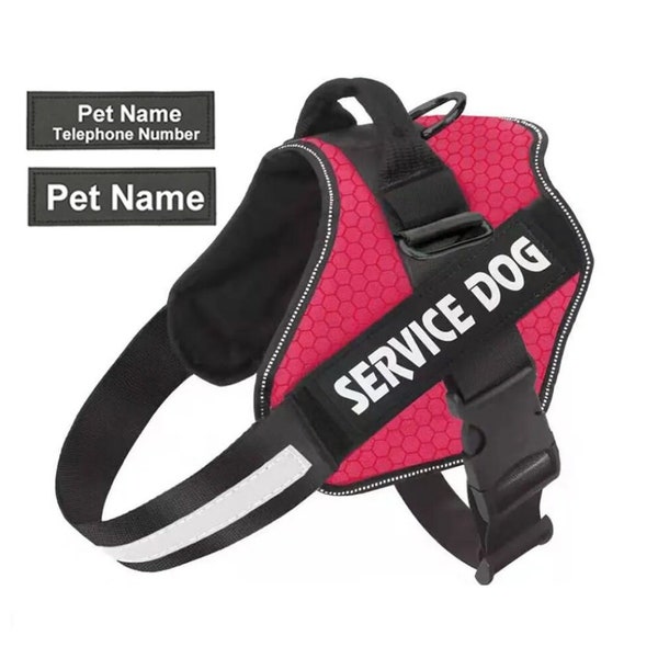 Custom Dog Harness NO PULL Custom Pet Vest, Personalised Dog Harness Collar Adjustable Reflective