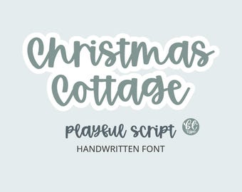 Lettertype Christmas Cottage: speels script voor Cricut (digitale download)