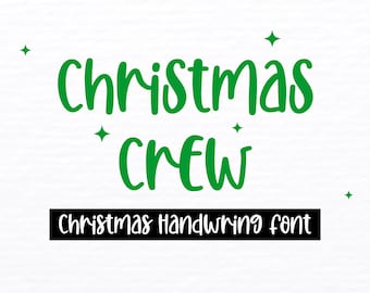 Fonte de Natal SVG | Fonte de script de feriado lúdico | Fonte cursiva manuscrita para Cricut | Fonte de tripulação de Natal para artesanato e cartões