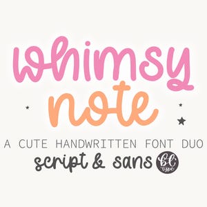 Digital Planner Font | Neat Handwriting Font | Goodnotes, Procreate & Notability Font | Study and Teacher Fonts | Whimsy Note Font Duo