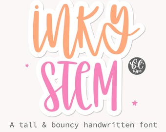 Fonte Inky Stem: Quirky Handwritten Script para Cricut (download digital OTF/TTF)