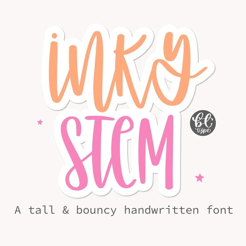 Inky Text Inky Stem Font: Quirky Handwritten Script for Cricut (OTF/TTF Digital ...