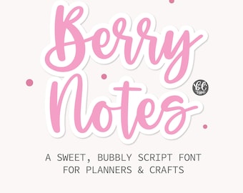 Sweet Bubbly Script-typsnitt: Handskriven stil för Cricut och Procreate (OTF, TTF digital nedladdning)