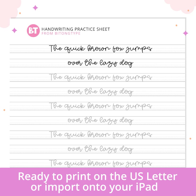 Er Cursive Sign Cursive Monoline Handwriting Workbook, Letter Tracing (PDF & PNG) - Etsy