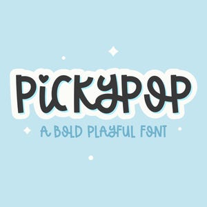 Police ludique avec coeur - Police amusante et ludique avec bonus SVG pour projets créatifs, polices mignonnes pour les enfants, police originale - police Pickypop