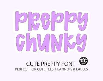Fonte Preppy Chunky | Caligrafia em Negrito para Goodnotes (Download Digital)