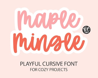 Maple Mingle-lettertype – Bouncy cursief schrift voor Cricut (digitale download)