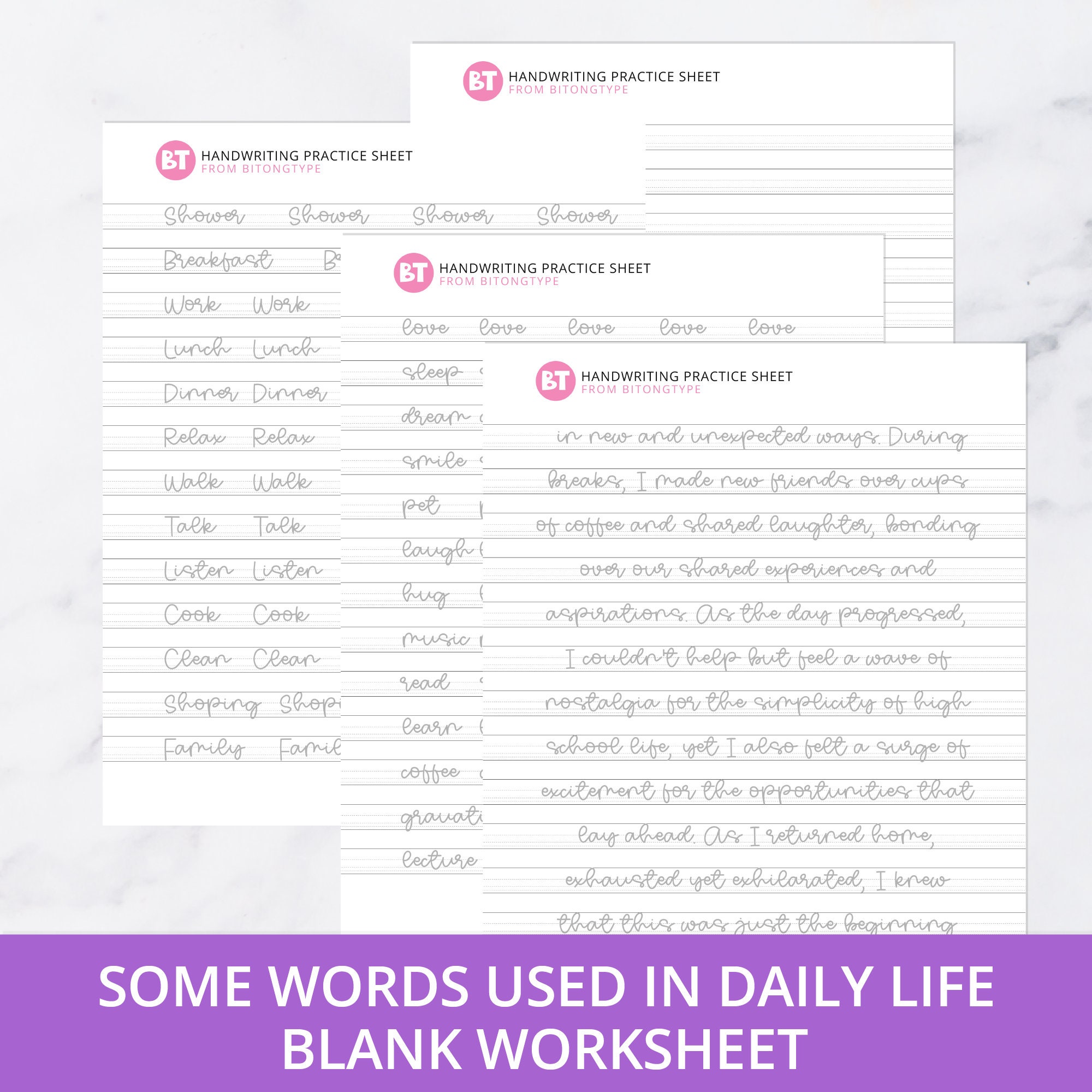 Cursive Monoline Handwriting Workbook, Letter Tracing (PDF & PNG) - Etsy