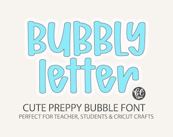 Bubbly Letter – Fonte de bolha fofa e elegante | Fonte para professores, alunos e escolas | Fonte SVG manuscrita para Cricut e Canva