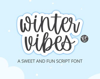 Lettertype Winter Vibes: cursief schrift voor Cricut (digitale download)
