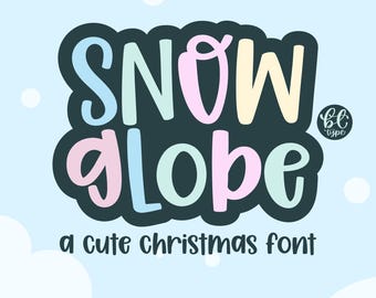 Snöglob – studsande handskrivet jultypsnitt, för Cricut (digital nedladdning)