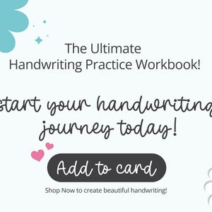 Encourage your calligraphy journey with Daisy Swashes Handwriting Practice Workbook. Click 'Add to cart' to start creating beautiful cursive handwriting today!