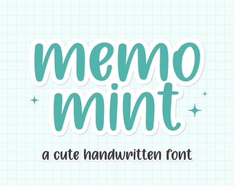 Memo Mint Handwriting Font, iPad Digital Planner Font (OTF, TTF)
