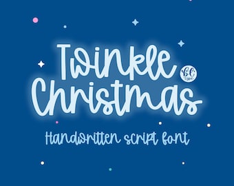 Twinkle Christmas-lettertype – Bouncy cursief schrift voor Cricut (digitale download)