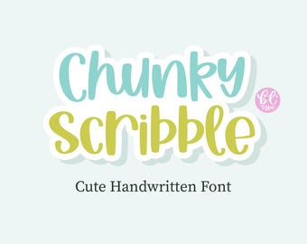 Chunky Scribble – Fet handskrivet typsnitt för planerare och Cricut (digital nedladdning)