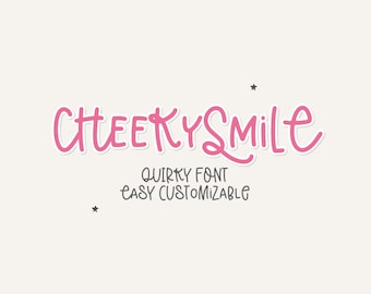 Fonte Quirky Handwritten – Fonte divertida, Fonte lúdica, Fonte doce, Fonte Quirky Design para artesanato, Fonte Procreate, Fonte Cricut, Fonte CheekySmile