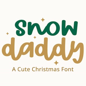 Fonte de Natal SVG | Fonte de script de feriado lúdico | Fonte cursiva manuscrita para Cricut | Fonte Snow Daddy para artesanato e cartões
