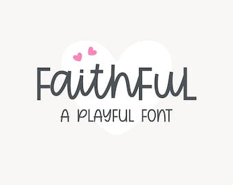 Fonte Quirky Handwritten Script - Fonte divertida e lúdica com bônus SVG para projetos de artesanato, convites e designs DIY - Fonte Faithful