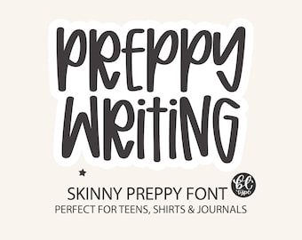 Fonte Preppy Writing – Fonte manuscrita fina para Cricut (Download digital)