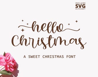 Fonte de Natal em estilo cursivo | Fonte "Olá" com ornamentos (SVG)