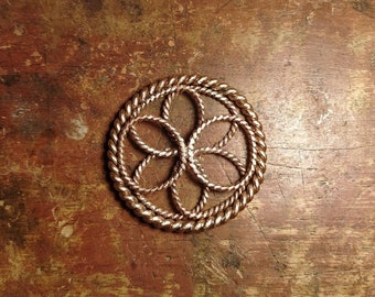 Copper Flower Tensor Ring Pendant. Seed of life pendant.