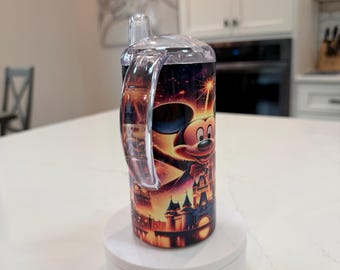 12 Oz  Sippy Cup Tumbler  With Handle, Straight tumbler Stainless Steel Todder Water Bottle. Come with 2 types of lids and a straw. New!