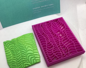 Texture Tile, Mokume Gane Clay Tool, Polymer Clay Craft Tool, Imprint Tool, Emboss,
