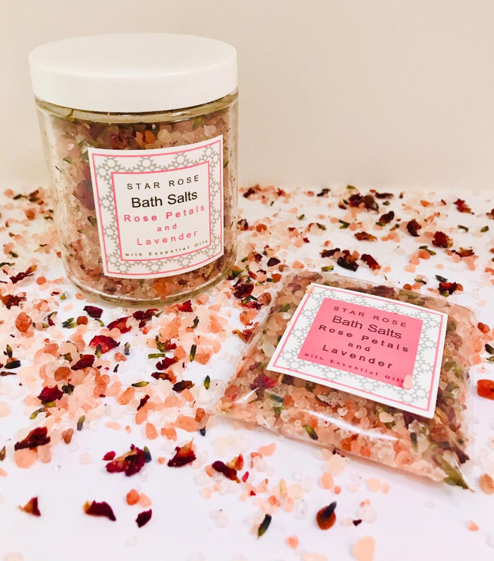 Rose Petals and Lavender Bath Salts Bath Soak Aromatherapy Etsy