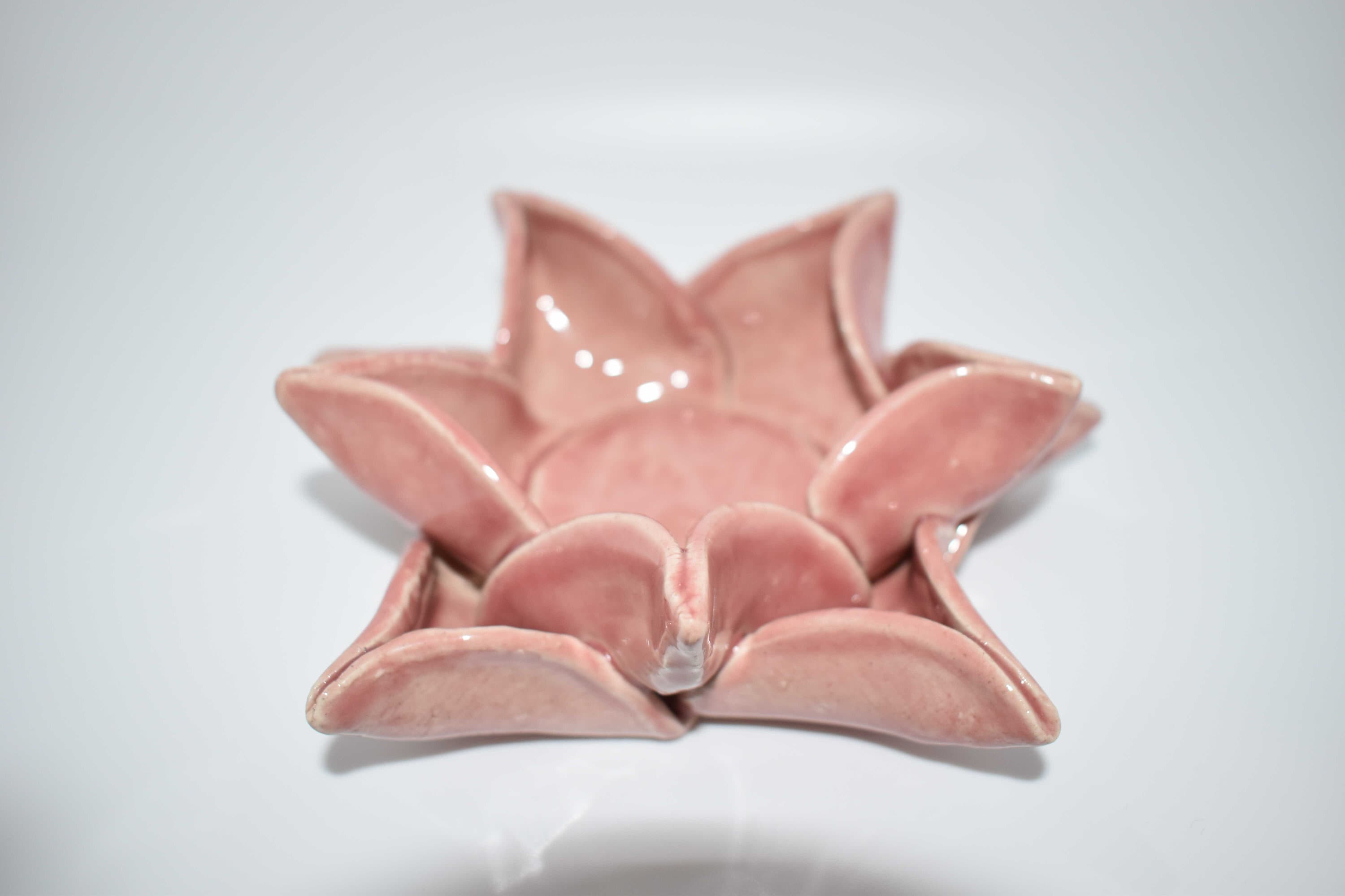Ceramic Lotus Flower Candle Holder Etsy