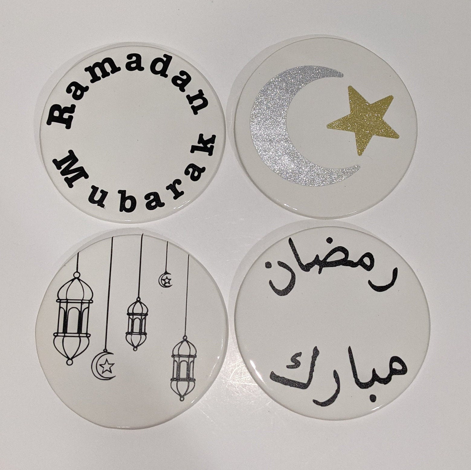 White Handmade Ceramic Stoneware Ramadan Coasters Set of 4 Etsy