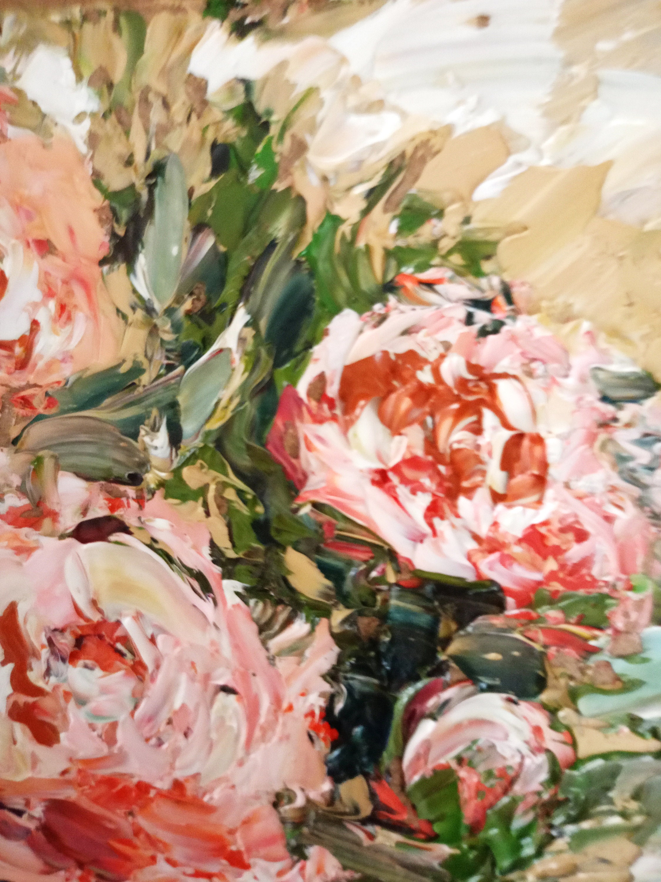 Pink Peony Oil Painting: Impasto Floral Original Art, 6x6 Inches ...