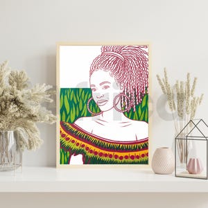 African woman art, african art, african Wall art, african art print, african artwork, african art painting, digital download, canva download