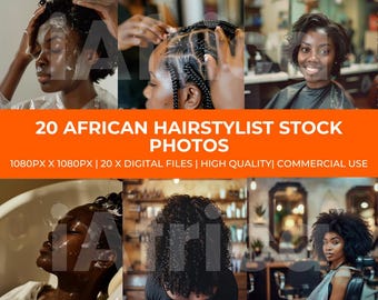 Hair Salon Stock Photos, Hair Stylist Photos, Hair Dresser Stock Images for Website & Social Media, African American Stock Photos, Canva,PLR