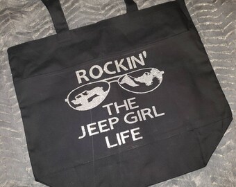 Reusable Shopping Bag Book Bag Jeepsy Lover Tote Jeep Lover Gifts Canvas Bag Jeep Girl Bag