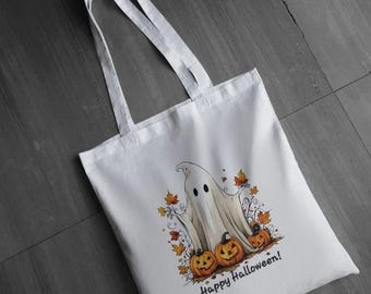Spook-tacular Halloween Ghost Tote Bags