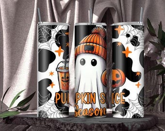 Pumpkin Spice Season Ghost Skinny Tumbler