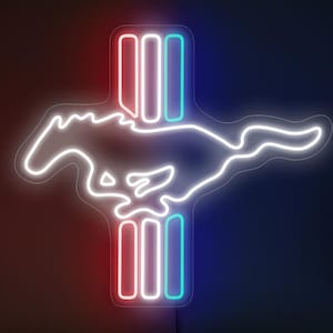 Ford Mustang led sign, Ford Mustang logo, Ford Mustang neon sign, Ford Mustang gift, Garage neon sign, Car logo sign, Ford Mustang art decor