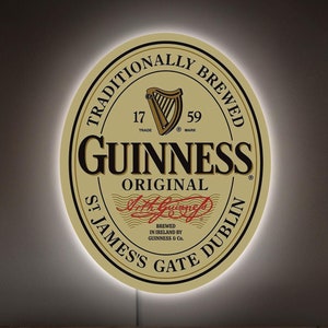 Guinness led sign, Guinness neon sign, Guinness logo, Guinness label sign, Guinness lover gift, Beer neon sign, Beer decor, Guinness decor